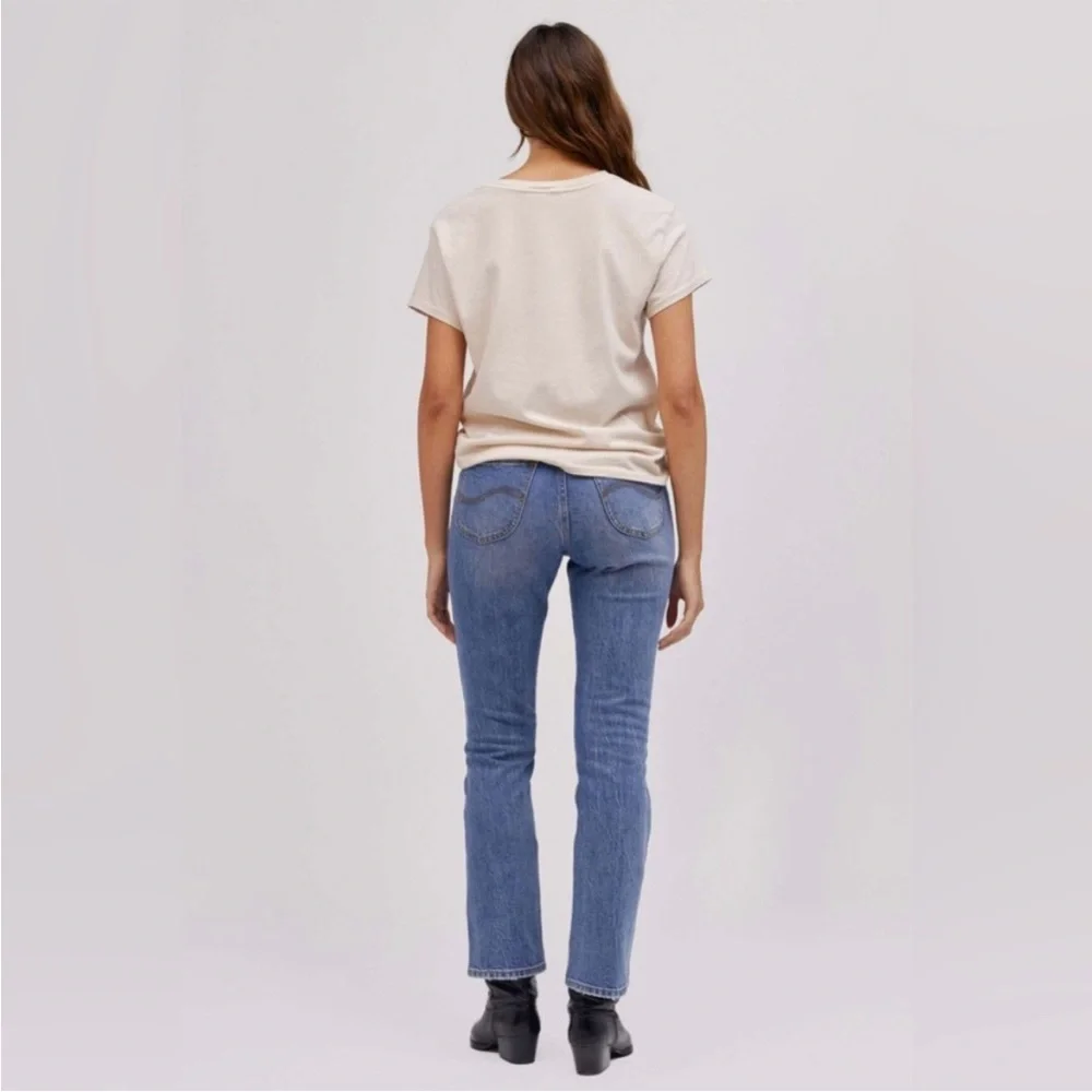 NWT Daydreamer x Lee High Rise Crop Boot Blue Jeans - Picture 4 of 12